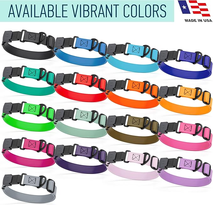 Dogline Biothane Waterproof Dog Collar with Herm Sprenger Stainless Steel Quick Release Buckle – Heavy Duty Tactical Durable Collar for Dogs – Comfortable and Safe Pet Collar, W 1" L 15-25", Magenta