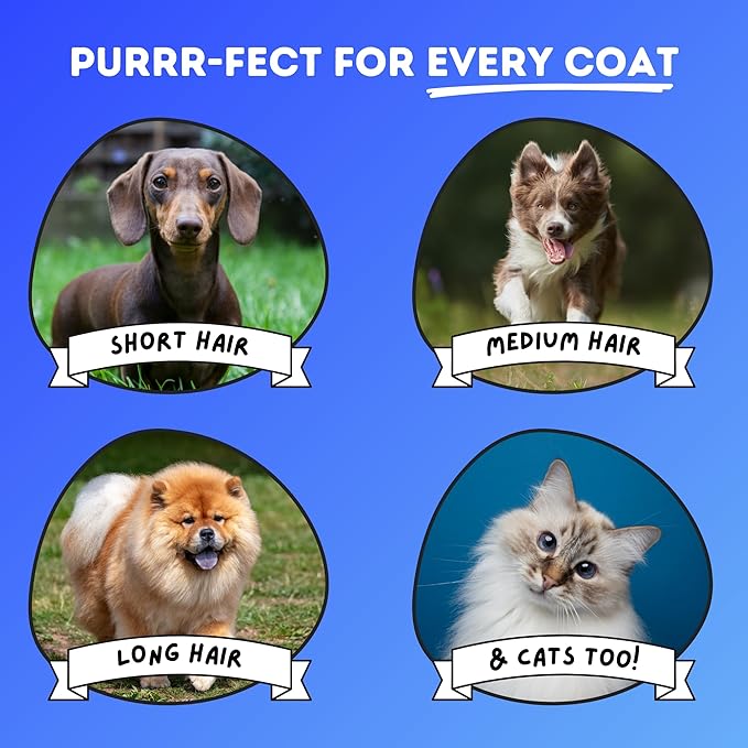 DakPets Stainless Steel Pet Deshedding Tool - Grooming Brush for Cats and Dogs, Removes Trapped Hair, Reduces Shedding by Up to 95%, All Hair Types, Includes Protective Blade Cover, Pink, 4 inches