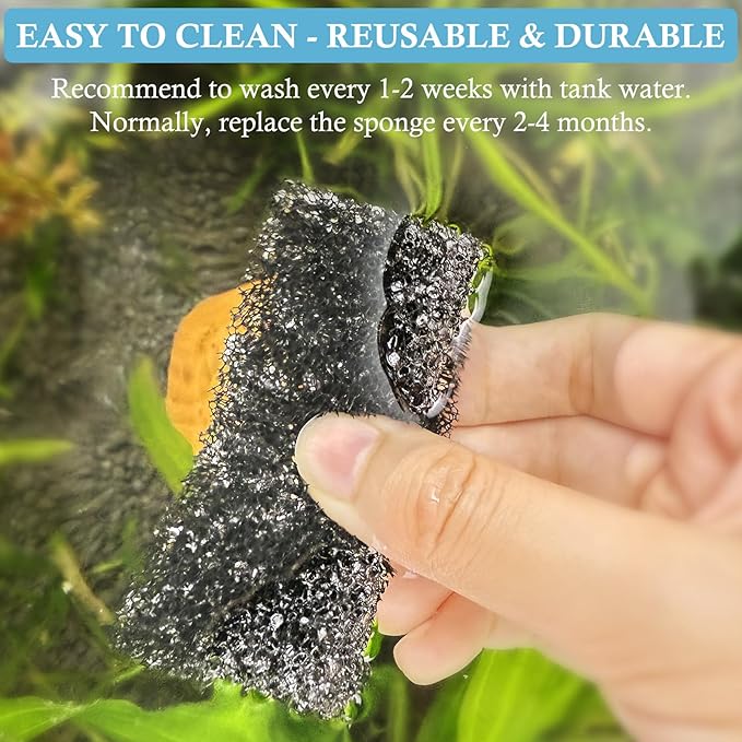 FEDOUR 4PCS Replacement Aquarium Biochemical Sponge for 4W Aquarium Filter, Aquarium Filter Sponges for Replacement (Sponge 4pcs for 4W)