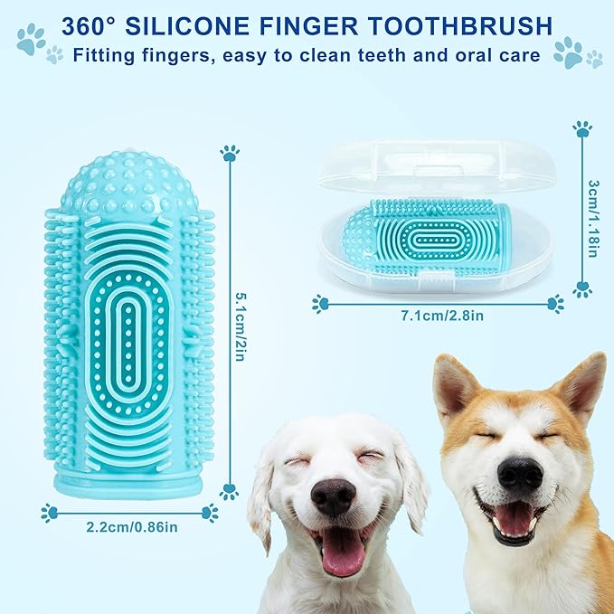 Dog Toothbrush Dogs Tooth Brushing Kit 4 Pack Dog Finger Toothbrush for Dogs Teeth Cleaning& Dental Care,Dogss Tooth Brush Pet Toothbrush