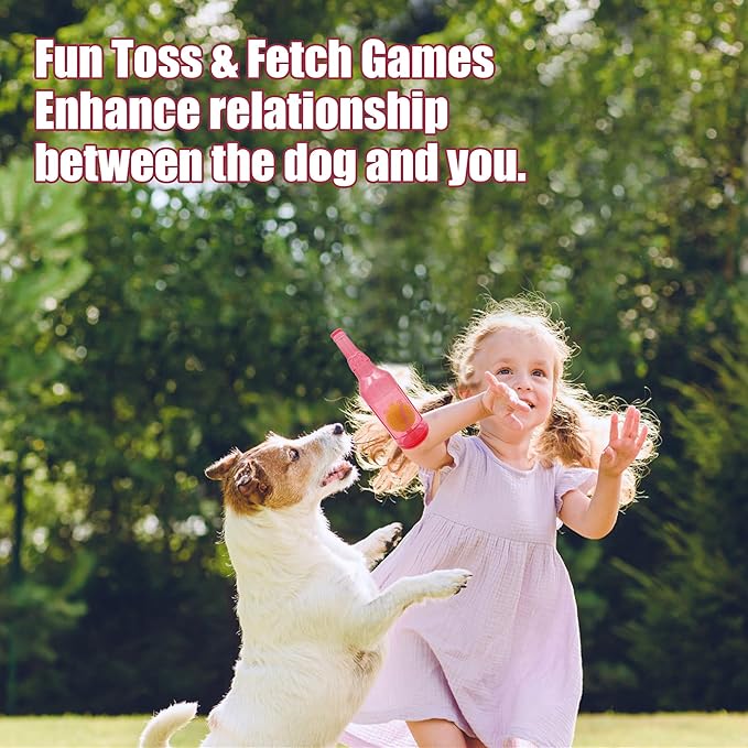 Dog Squeaky Floating Toy for Small Medium Large Dogs Training Fetch Indestructible Dog Chew Toys Indoor Pool Beach Outdoor Pet Supplies Red M