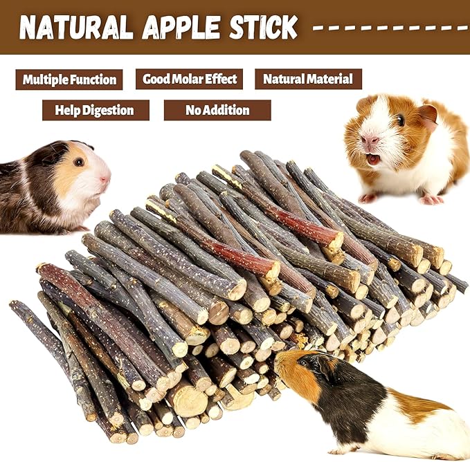 900g/2lb Small Apple Sticks Animals Molar Wood Treats Toys for Rabbits Chinchillas Guinea Pig Hamster Gerbil Parrot Bunny and Small Animals Chew Stick Toys Treats