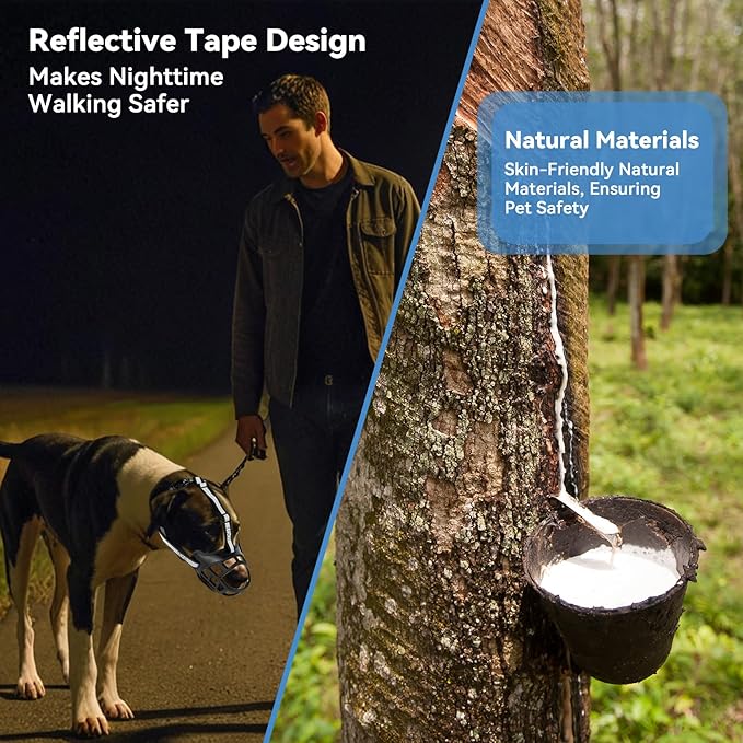 Dog Muzzle for Large Dogs, Breathable Basket Muzzles for Small, Medium and X-Large Aggressive Dog, Allows Panting Drinking, Suitable for Grooming Trimming Training (1, Blacks)