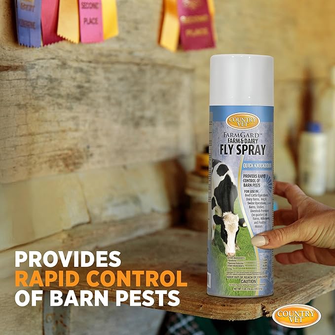 County Vet FarmGard Farm and Dairy Fly Spray -16 oz - (Case of 6) - 349316CVB - Provides Rapid Control of Barn Pests