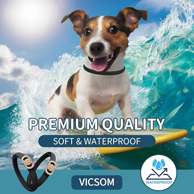 Flea and Tick Collar for Dogs 4 Pack, 32 Months Prevention, Waterproof, Adjustable for Small Medium Large Dogs Puppies (Black)