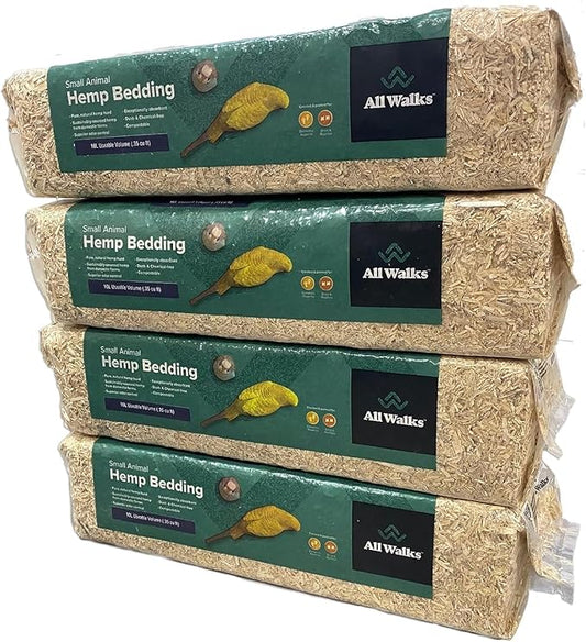 All Walks 40 Liter Hemp Bedding for Chicken Coops, Guinea Pigs, Hamsters, Rabbits, and Other Small Animals - 100% Natural, Superior Odor Control, Sustainably Sourced Pet Bedding - Made in America