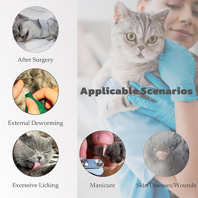 Cat Cone Collar Soft,Adjustable Adjustable Kitten Cone After Surgery, Waterproof Recovery E Collar for Pet to Stop Licking(Pink Flower, Large)