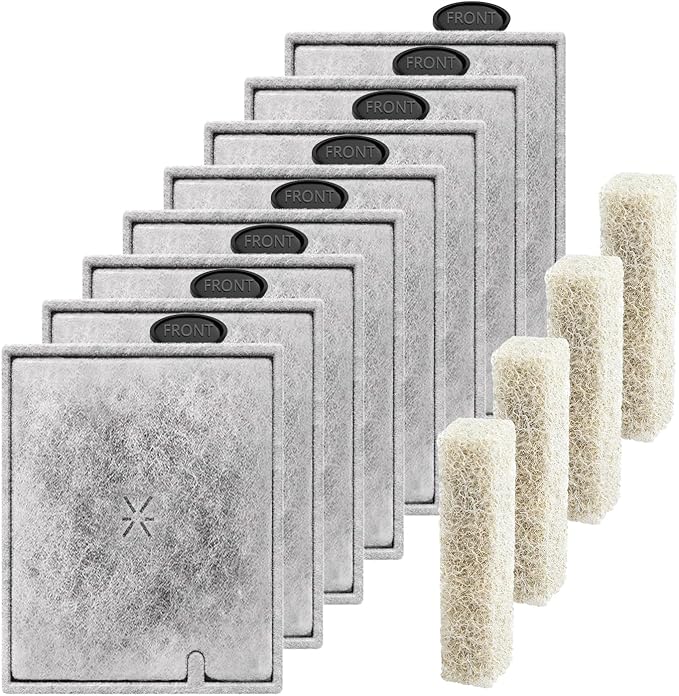 8 Pack Large Aquarium Fish Tank Filter Cartridges with Filter Pad, Compatible with Aqueon QuietFlow Filter LED PRO Size 20,30,50,75/Power Filter Size 20,30,50,55/75, E Internal Size 40 Canister Filter