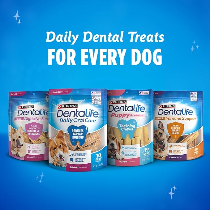 DentaLife Daily Oral Care Dog Treats for Large Dogs 40 plus lbs., Chewy Dental Treat to Freshen Breath and Fight Tartar, Chicken Flavor, 36 oz., 30 Chews - 30 ct. Pouch
