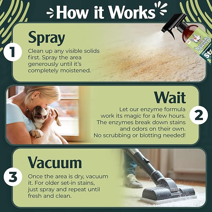 Enzyme Cleaner for Cat Urine | Cat Pee Odor Eliminator & Stain Remover | Dog Urine Carpet Spray | Multi-Surface Cat Urine Destroyer | Pet Odor Neutralizer (24oz)