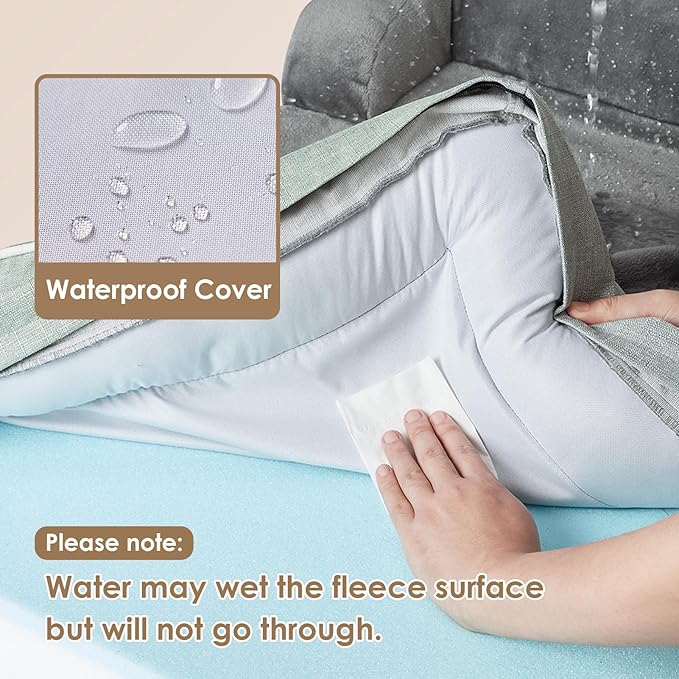 EHEYCIGA Orthopedic Dog Bed for Small Dogs, Waterproof Memory Foam Small Dog Beds with Sides, Non-Slip Bottom and Egg-Crate Foam Medium Pet Couch Bed with Washable Removable Cover, Greyish Green