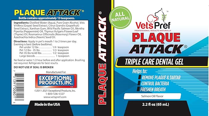 Gel with Wild Salmon Oil. As Seen On TV Pet Dental, Don't Mess with Harsh Chemicals in Your pet's Food or Water, Simply Swipe on Teeth and Your pet's Teeth and Gums Will Improve.