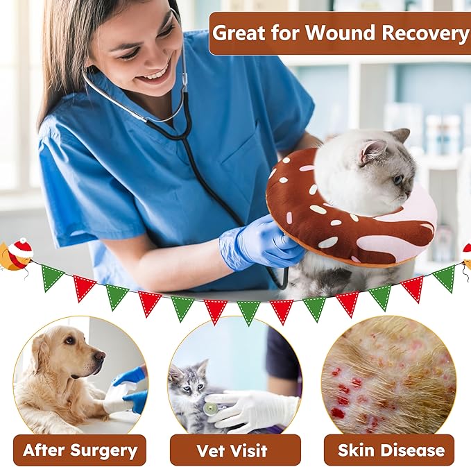 Cat Cone Collar Soft, Cat Recovery Collar for Wound Healing Cute Cat Adjustable Cat Cones to Stop Licking Comfortable Lightweight Neck Elizabethan Collars for Cats Purple