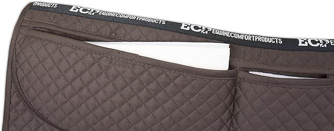 ECP Equine Comfort Products Thermoregulating Western Saddle Pad, Machine Washable Contoured Fit, Water Absorbing, Therapeutic, Shock Absorbing with Adjustable Memory Foam Shims