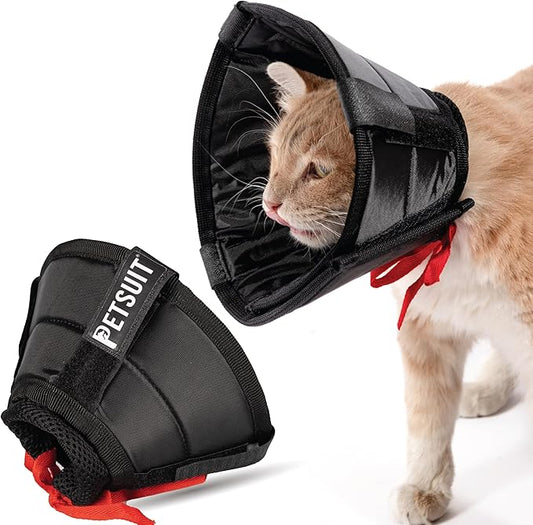 Cat Cone Collar - Soft Adjustable Cat Elizabethan Healing Collar – Lightweight Wound‑Protection Neck Cone for Licking/Biting Prevention, Fits Neck 6.5″–10.5″, Ideal Post‑Surgery & Injury Care