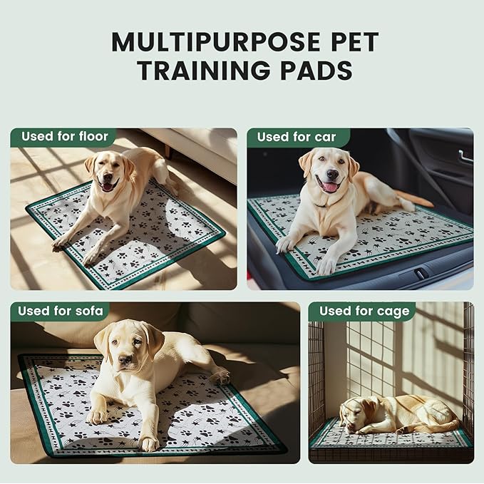 Gardner Pet Washable Dog Pee Pads, 36'' x 36'' Non Slip Dog Mats with Great Urine Absorption, Reusable Puppy Pee Pads for Potty Training - 2 Pack