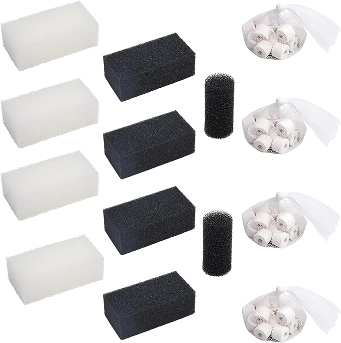 4 Sets of Three-Stage Filtration Maintenance Kit for Fish Tank Filters Replacement for Aquaclear 50 Power Filter Fish Tank Filter for 20- to 50-Gallon Aquariums
