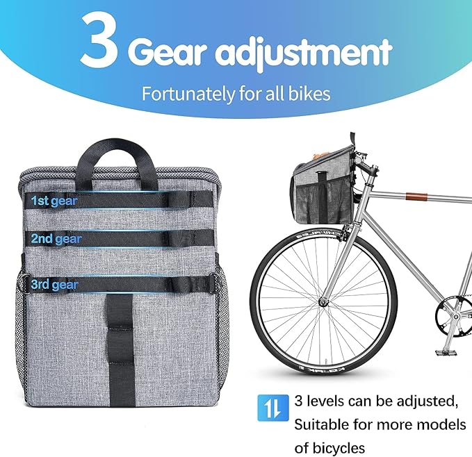 Dog Bike Basket Carrier, Pet Bicycle Front Carrier Backpack for Bike Riding Foldable Removable, Reflective Strips, 2 Side Storage Pockets, Pet Travel Bag for Cats Small Dogs