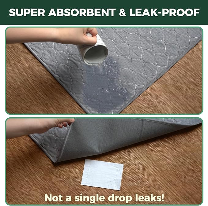 FXW Washable Pee Pads for Dogs, Puppy Pads with Super Absorbent, Specifically Designed Rollick/Homeplus 24inch 8 Panels Dog Playpen, 29" Octagon, Gray, 1 Pack