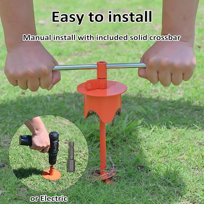 Dog Stakes for Outside Heavy Duty Hold up to 350Lbs Large Dogs Tie Out Tether Leash Chain for Yard Screw in Ground Anchors 17inch with Buffer Rope, Blue, 25 FT Steel Cable