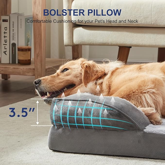 FURTIME Orthopedic Small Dog Beds - Waterproof Ultra Comfy Supportive Foam Pet Couch with Removable Washable Cover, Nonskid Bottom