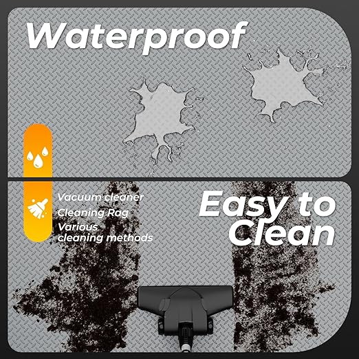 Geemax 7.8 x 18 FT Garage Floor Mats for Under Car, 2.8mm Thickened Rubber Garage Flooring Roll, M Size 140.4 SQFT Garage Car Mat for Mid-Size SUVs, Sports Car