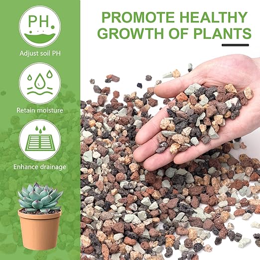 5lbs Small Rocks for Terrarium, Planters Drainage, 1/5 Inch Lava Rock for Bonsai Tree, Decorative Gravel for Succulents, Bamboo, Cactus, Mixed Color