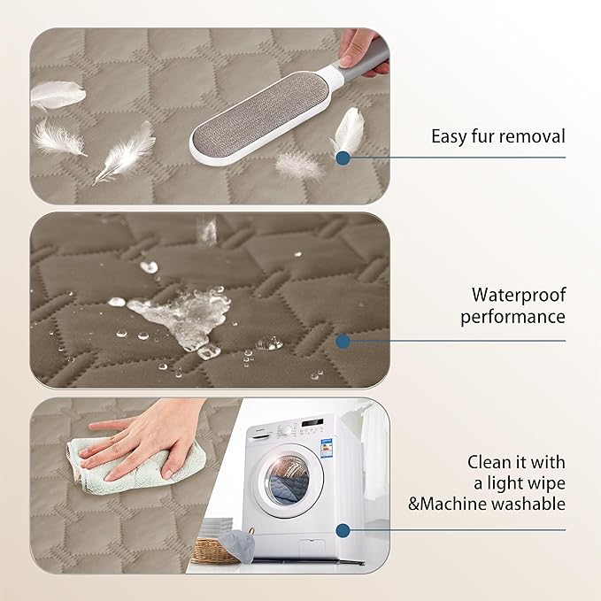 gogobunny 100% Double Sided Waterproof Dog Blanket Soft Pet Bed Cover Reversible Protect Furniture Couch Sofa Car for Puppy Cat Kids (Dark Walnut/Light Walnut, 30x70 Inch (Pack of 1))