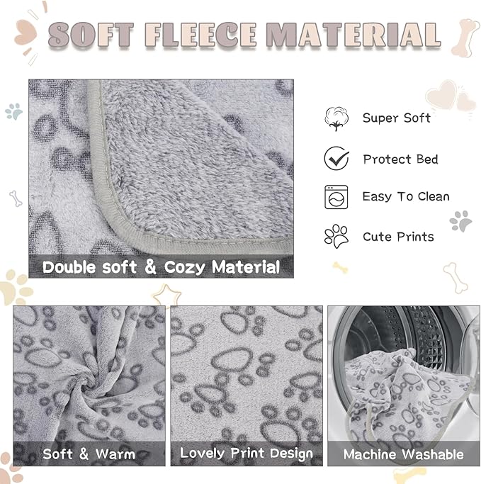 6 Pack Guinea Pig Cage Liner, Washable Guinea Pig Fleece Blankets Beding Accessories, Flannel Throw Warm Sleep Mat, Pet Pee Pads for Small Animal Hamster Rabbit Puppy Cat (26x14 Inch)