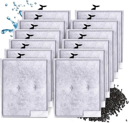 12 Pack Large Filter Cartridges Compatible with Aqueon QuietFlow Power Filter Size 20,30,50,75 & E Internal Power Filter Size 40 & Canister Filter Size 200/300/400 & Zilla Large Filter