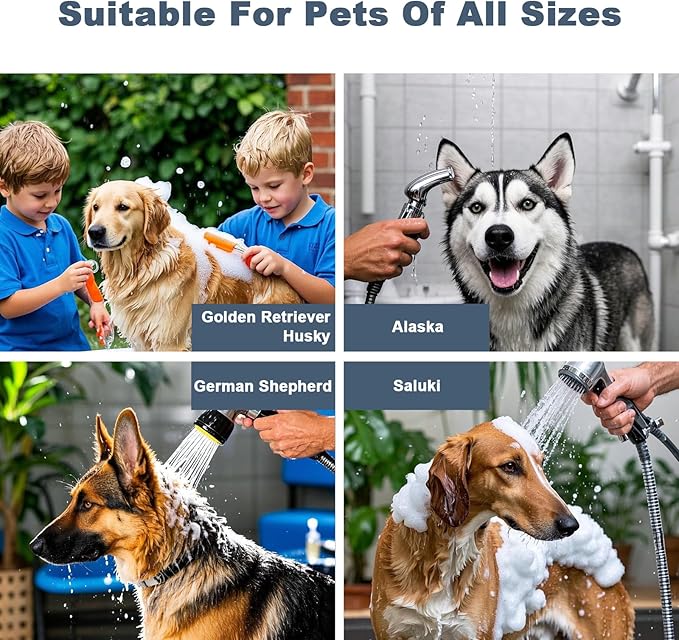 CuisinSmart 62" Dog Bathtub for Large Dogs, Professional Dog Washing Station with Dog Wash Attachment, Dog Bath Pool for Outdoor, Indoor Shower and Grooming (62" Right Door)