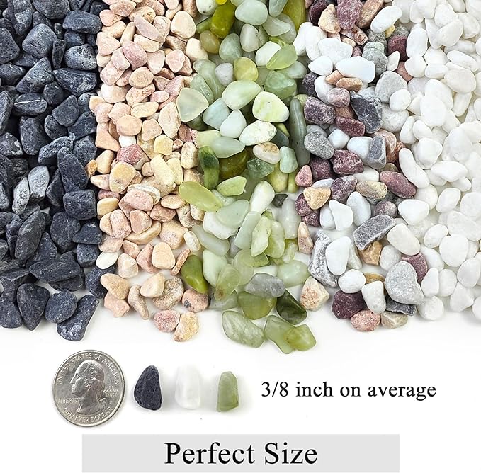 5lbs Black Pea Gravel, 3/8 Inch Decorative Pebbles Succulent Rocks, Black River Rocks Stones for Planters Vase Landscaping and Outdoor Garden Rock