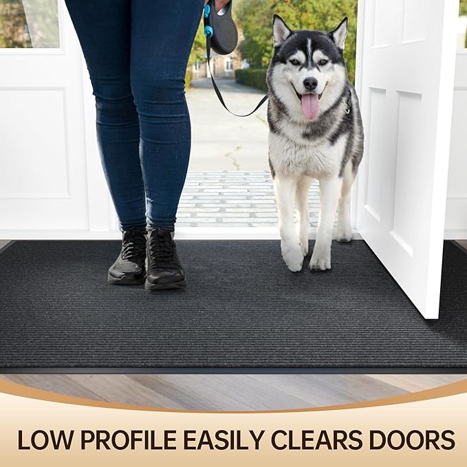 Front Door Mat Outside Entrance, 72" x 24" Sturdy Indoor Outdoor Mats for Entryway, Low Profile Welcome Doormat for Home Entrance, Non Slip Shoe Scraper Mat, Ideal for High Traffic Area