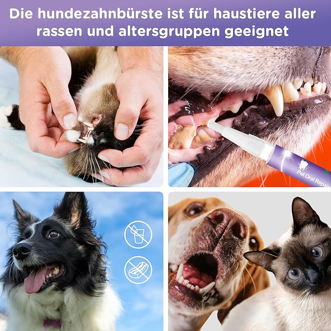 6Pcs Pet Oral Repair Gel, Dog Oral Repair Gel, Pet Breath Freshener for Cats and Dogs, Removes Tartar, Keeps Breath Fresh, Strengthens Teeth,No Brushing Oral Care Cleaner,3ML