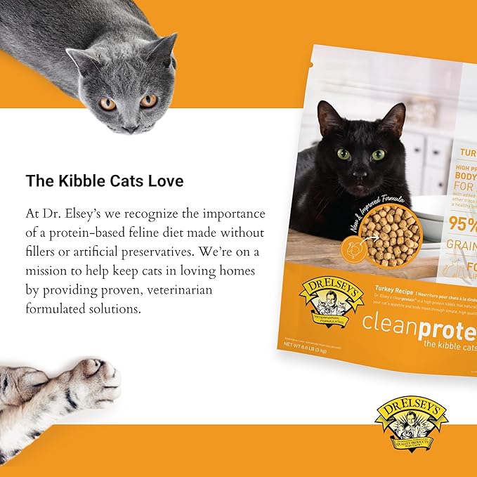 Dr. Elsey's cleanprotein Turkey Cat Kibble 6.6lb. Bag