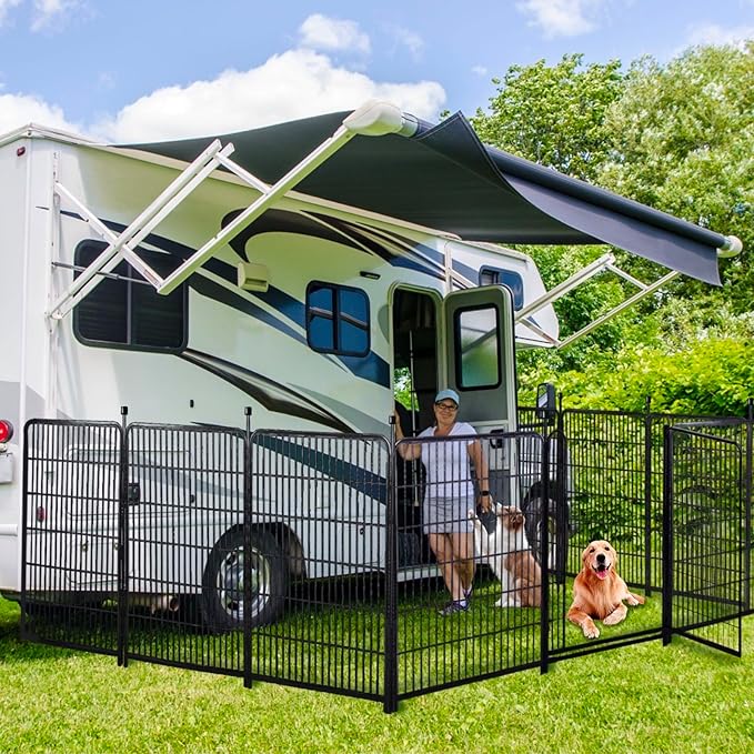 Garden Fencing 36 inch High, 10 Panels Total 22.1 Ft(L) Dog Fence Outdoor for Yard, Gate 21 inches Wide with Low Sills. Animal Barrier Fence, Fencing for Garden Beds, Rabbit Fences