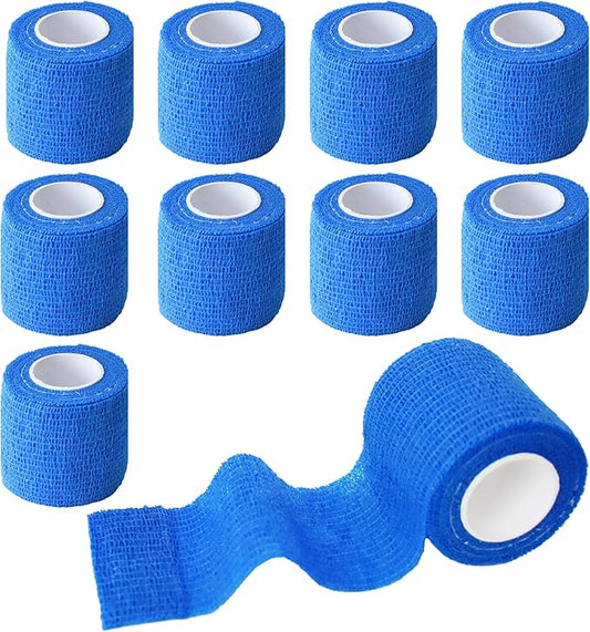 9 Pack 2" x 5 Yards Self Adhesive Bandage Wrap Self Stick Wrap for Ankle, Wrist, Finger, Sports, Breathable Cohesive Vet Tape for Pets (Dark Blue)