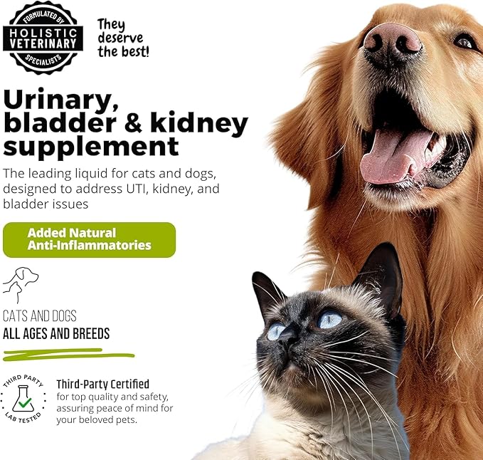 Cat & Dog Urinary Tract Treatment, Bladder & Kidney Support for Dogs and Cats, Powerful Yet Gentle Pet Care, with Liquid Cranberry & Glucosamine, Salmon Flavor, 6 oz Bottle, 2 Pack