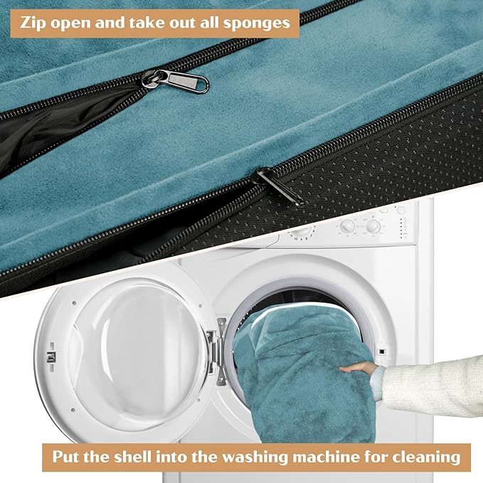 Comfort Expression Small Dog Beds Waterproof Orthopedic Foam Dog Sofa Beds for Small Dogs Comfy Pet Bed with Washable Removable Cover & Non-Slip Bottom(X-Small,Washed Blue)