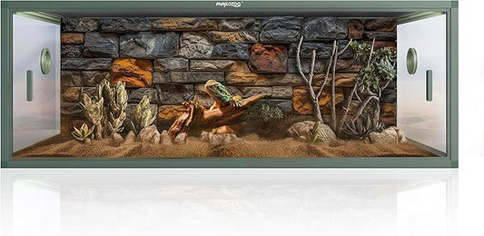 85 Gallon Reptile Tank, Front Opening Snake Tank for Easy Maintenance, Reptile Enclosure with Top Screen Ventilation 48''x24''x18''