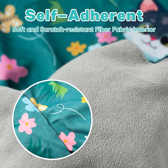 Cat Grooming Wrap, Cat Wrap for Cutting Nails, Self-Adherent Fabric Wrap for Cats, Cat Burrito Wrap Anti-Scratch, Anti-Escape, Multifunctional Swaddle Wrap Pet Tool 35.4×35.4"