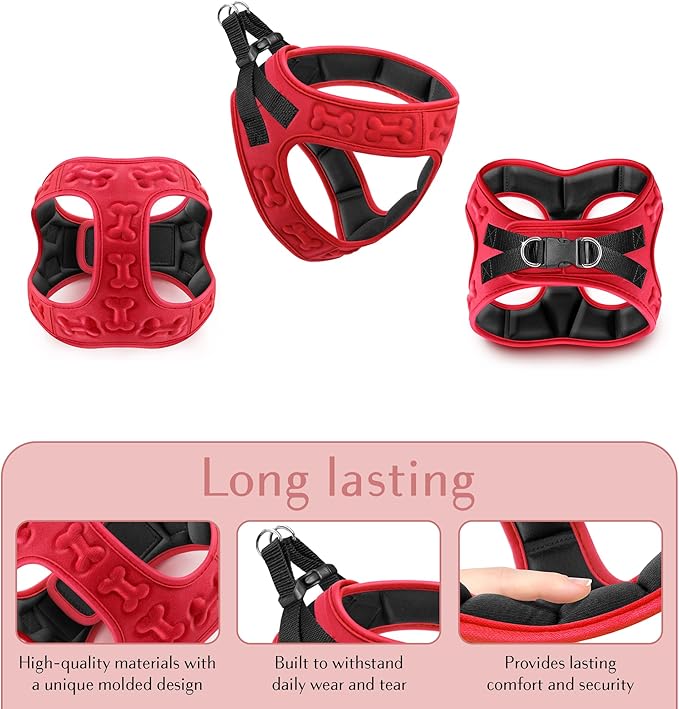 Comfort fit Step-in Dog & Puppy Harness - Comfortable All Weather Dog Vest Harness: Adjustable, Soft Padded, Easy to Put-on for Small, Medium-Sized Dogs.