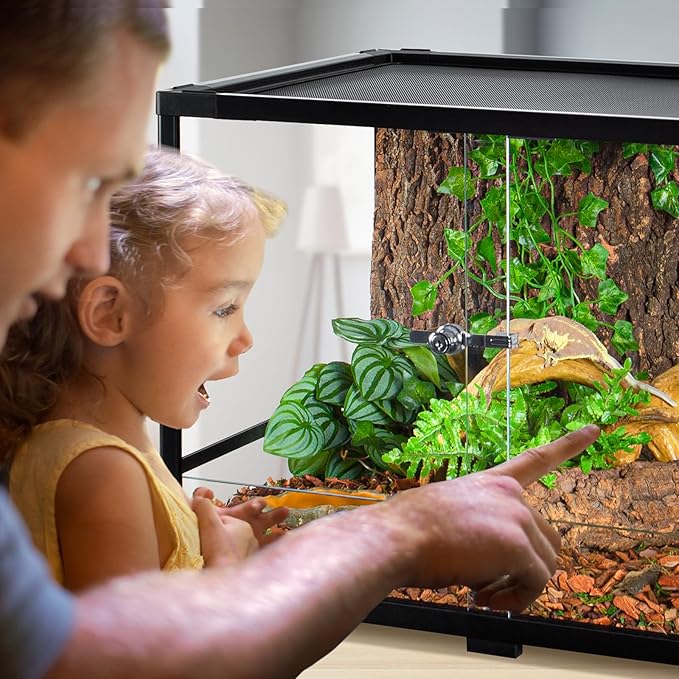 50 Gallon Reptile Tank, Glass Reptiles Terrarium 36" x 18" x 18", Sliding Door, Top Ventilation, Cable Pass, Humidify Hole, Glass Reptile Cage Habitat for Bearded Dragon, Lizard, Snake, Gecko