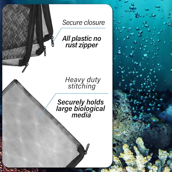 500 Pieces Bio Filter Balls Black Bio Balls for Aquarium Filter Pond Filter 1.02 Inch Internal Bioballs Filter Media with 5 Pieces Aquarium Filter Media Bags Mesh Bags with Zipper for Fish Tank Pond