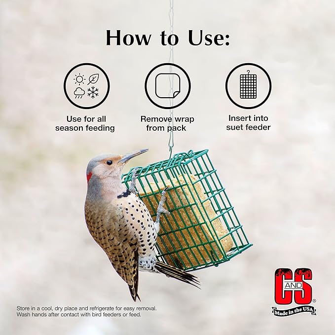 C&S Suet Variety Value Pack, Peanut Delight Dough & Berry Treat 24 Pack