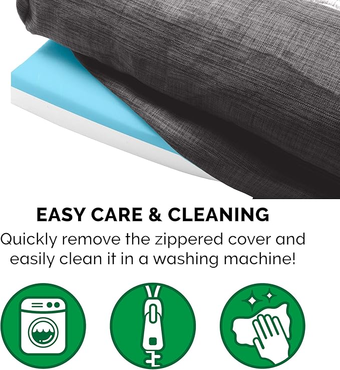 Furhaven Cooling Gel Dog Bed for Large Dogs w/ Removable Bolsters & Washable Cover, For Dogs Up to 95 lbs - Luxe Faux Fur & Performance Linen Sofa - Charcoal, Jumbo/XL