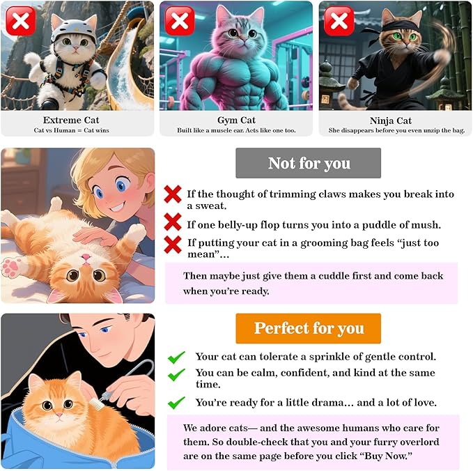 Cinf Cat Bathing Bag(Free Muzzle) Breathable Mesh Anti Scratch Adjustable Cat Grooming Bag for Nail Trimming, Bathing Soft Cat Washing Bag(Mint) L