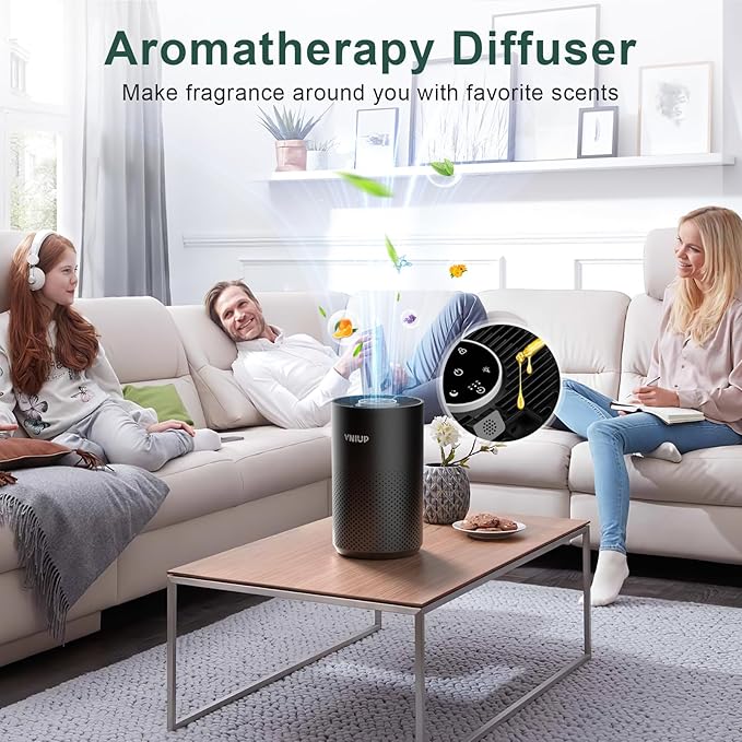 Air Purifiers for Bedroom Home up to 800 ft², Vniup H14 True HEPA Room Air Purifiers for Bedroom, with Fragrance Function Sleep Mode& Light Mode Air Cleaner for Pet Dander Odor Dust Smoke