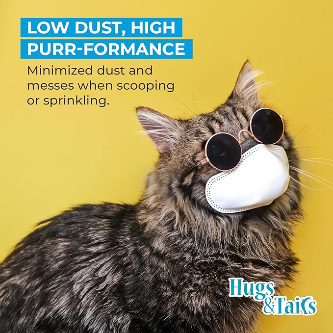 Cat Litter Deodorizer – Pet Safe Odor Eliminator & Housebreaking Supplies for Cats, Kittens, & Small Pets – Natural, Unscented, Non Toxic, Low Dust, 1 lb, by HugsandTails