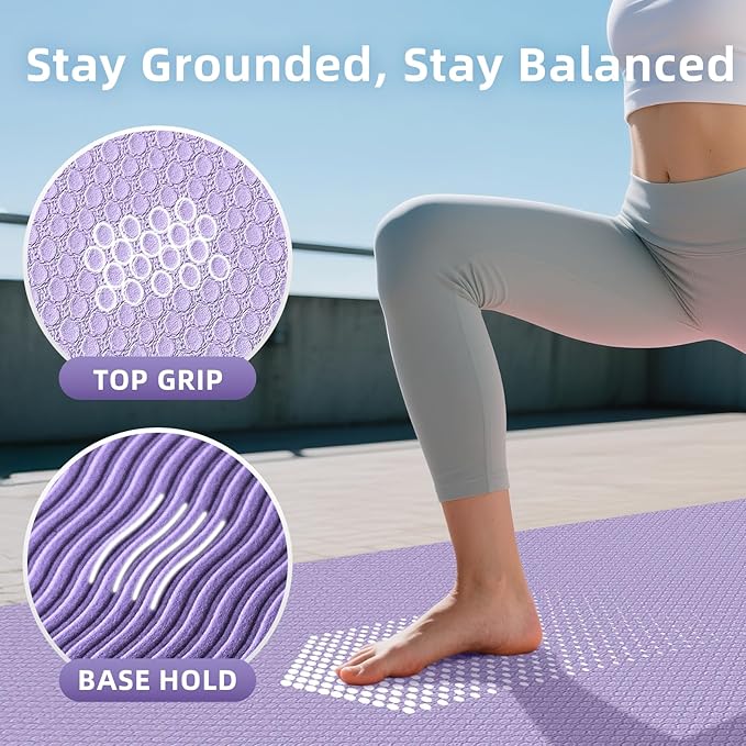 Extra Large Yoga Mat - 72"x35", 72"x48", 78"x57" - Wide TPE Exercise Mat for Home, Stretching, Couples & Family Workouts - 6-12mm Thick, Non-Slip & Waterproof - with Carry Bag and Straps
